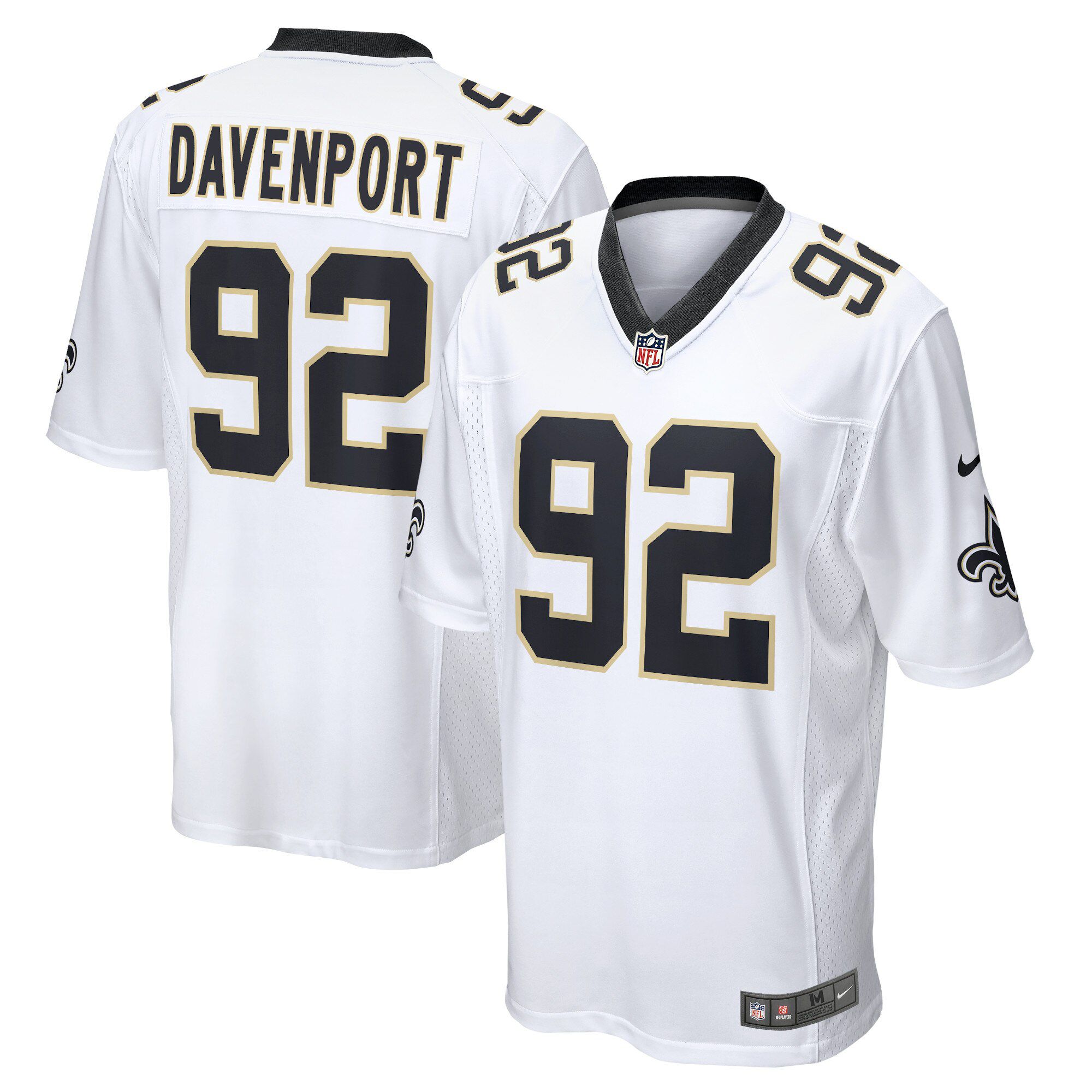 Men New Orleans Saints #92 Marcus Davenport Nike White Game NFL Jersey->new orleans saints->NFL Jersey